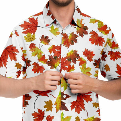 Tyler Durden Maple Leaf Pattern Shirt | Fight Club Short Sleeves Shirt