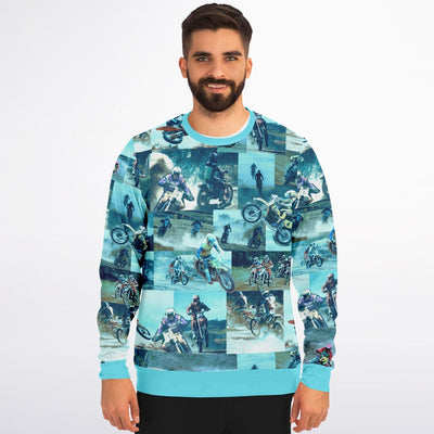 Tyler Durden Motorcycle Collage Sweatshirt | Fight Club Unisex Sweatshirt