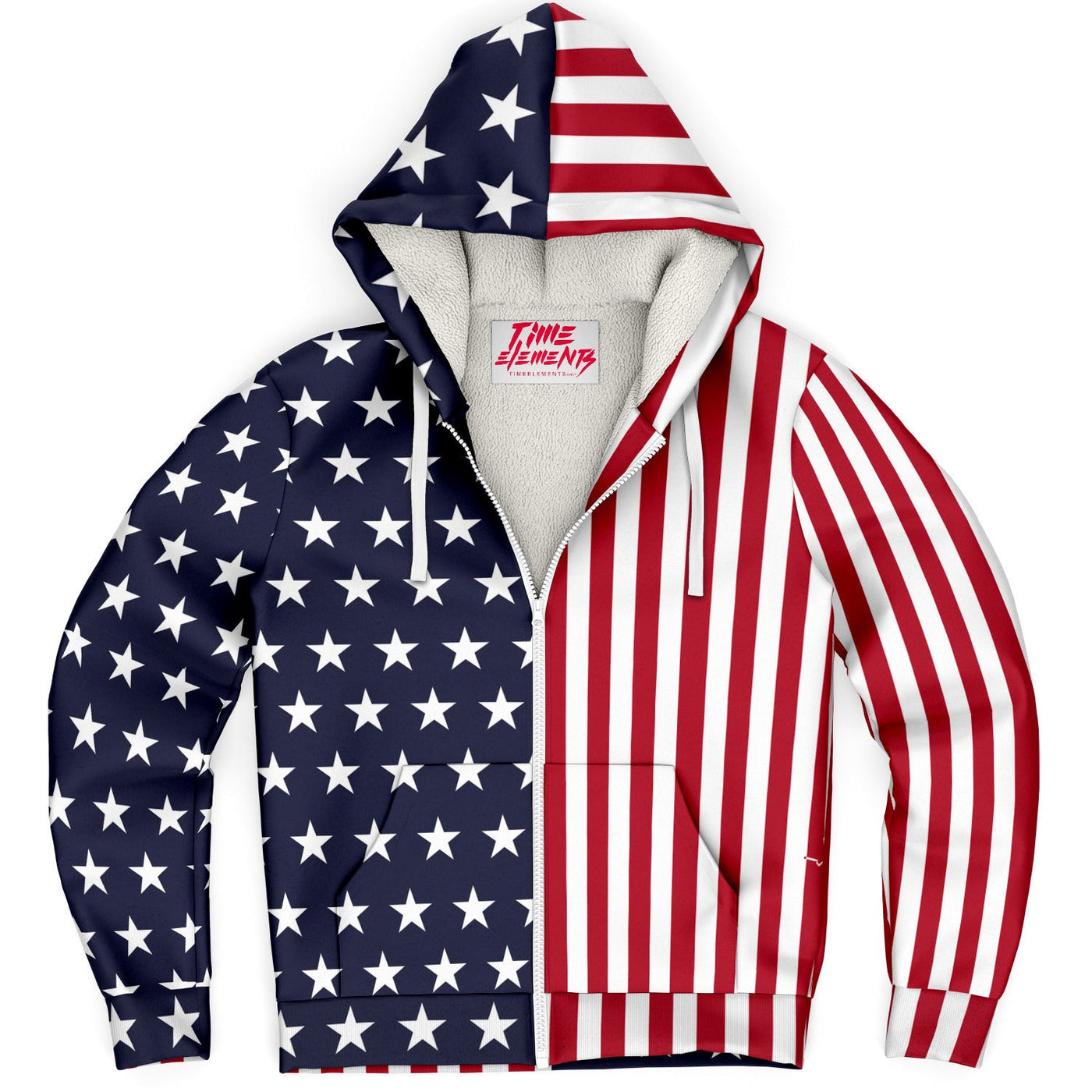 USA Flag Stars & Stripes | American Sherpa Lined Hoodie