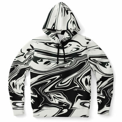 Wavy Black & White Abstract Psychedelic Pattern Fashion Hoodie