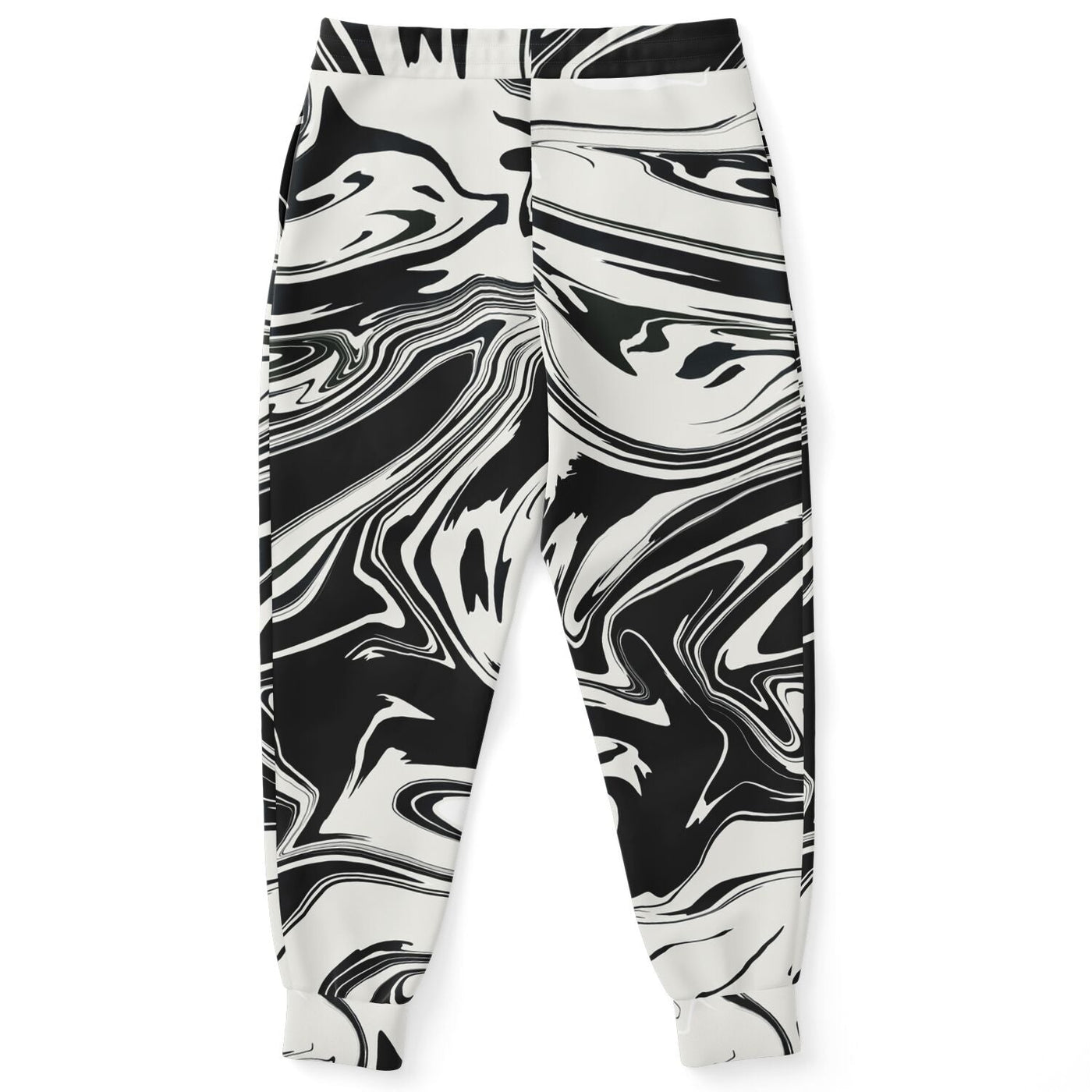 Wavy Black & White Abstract Psychedelic Pattern Fashion Jogger