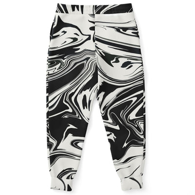 Wavy Black & White Abstract Psychedelic Pattern Fashion Jogger
